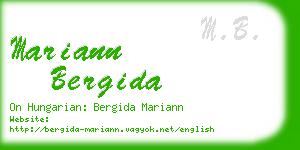 mariann bergida business card